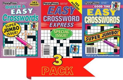 Puzzle Book Store - Lot (3) Penny Press Quick/Easy/Express Crosswords Puzzles Books