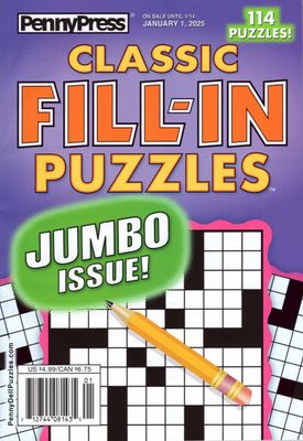 puzzle book store fill ins - PennyPress Classic Fill-In Puzzles January 2025