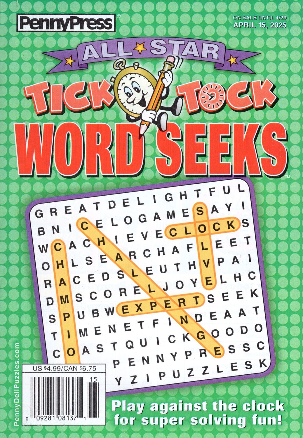 All-Star Tick Tock Word Seeks April 2025