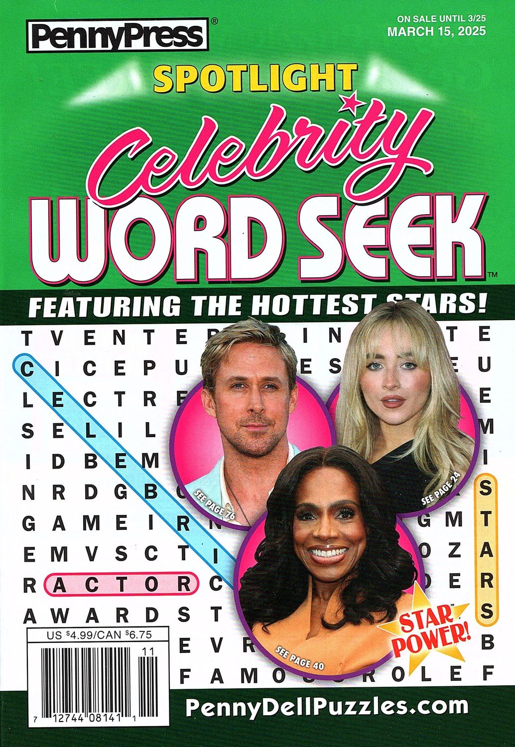 Spotlight Celebrity Word Seek March 2025