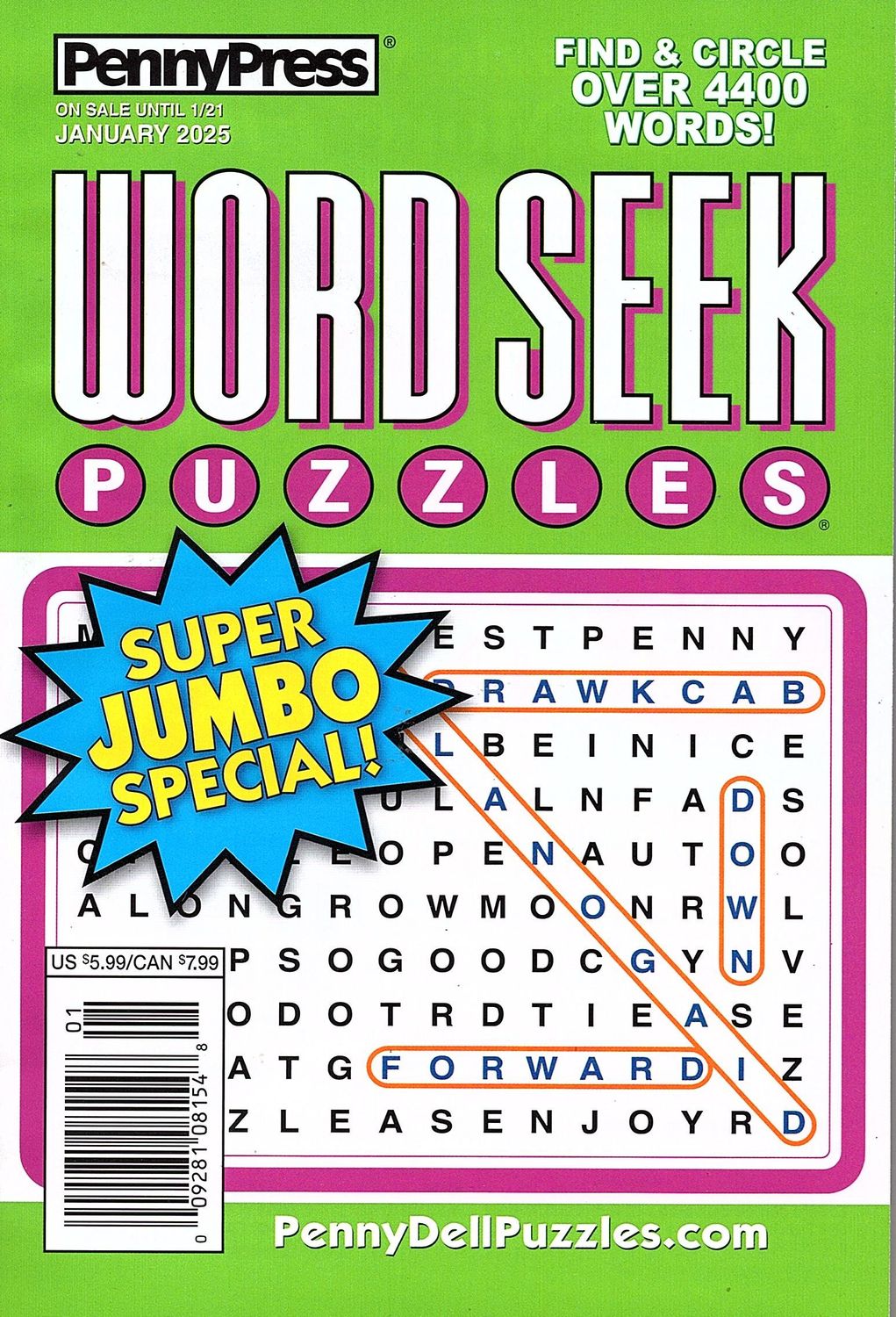 PennyPress Word Seek Puzzles January 2025