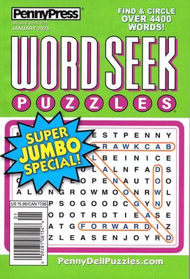 PennyPress Word Seek Puzzles January 2025