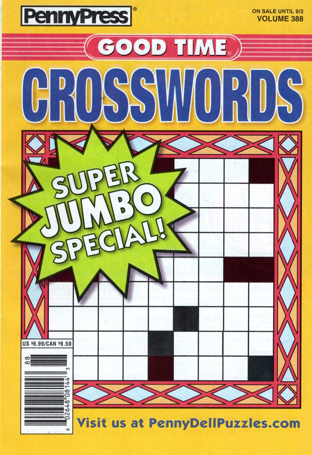 PennyPress Good Time Crosswords Puzzle Book (388) Sept. 2025