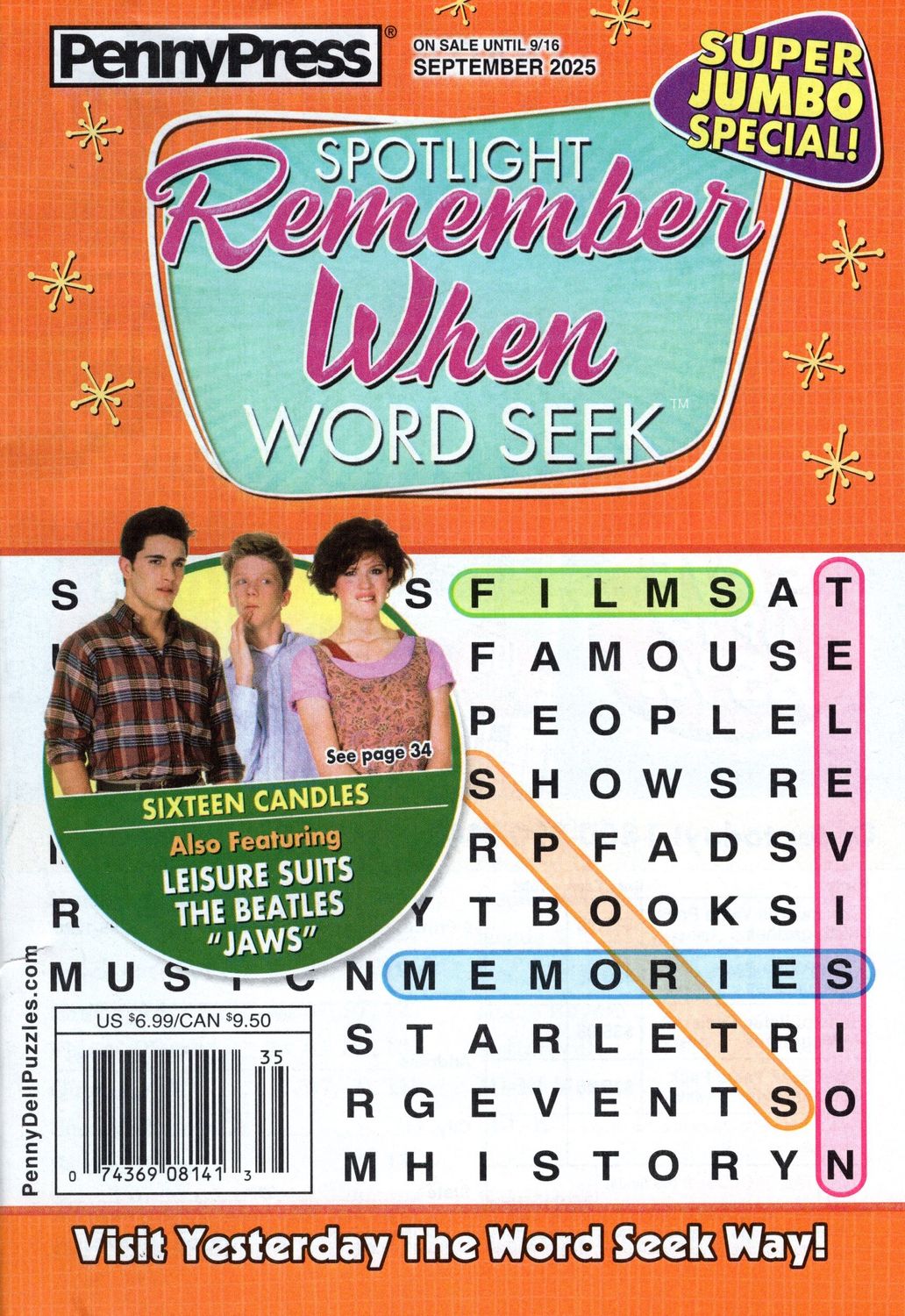 Spotlight Remember When Word Seek September 2025
