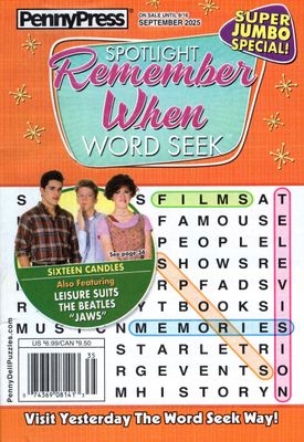 Spotlight Remember When Word Seek September 2025