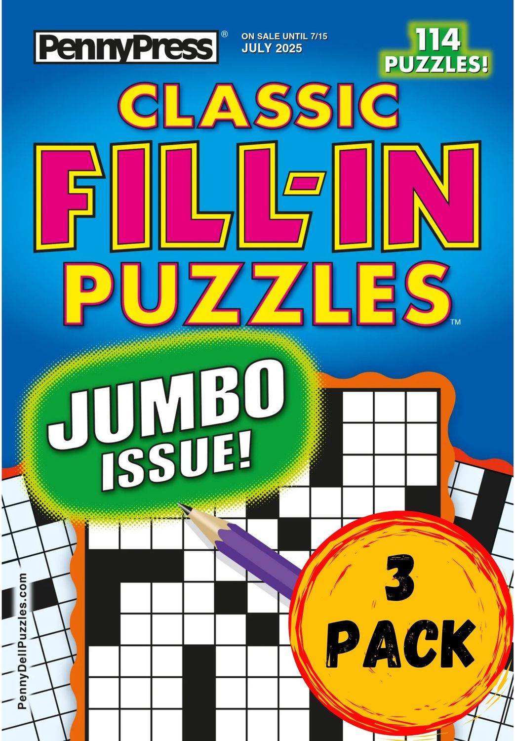 Lot 3 Penny Press Dell Classic Fill In Puzzle Books Over 114 Puzzles Each (UNSORTED)