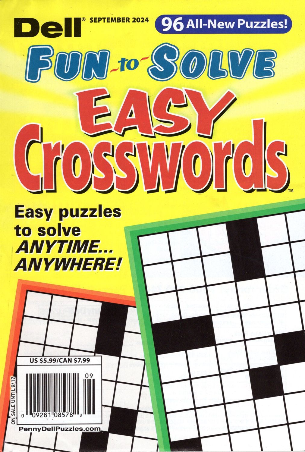 Dell Fun-to-Solve EASY Crosswords September 2024