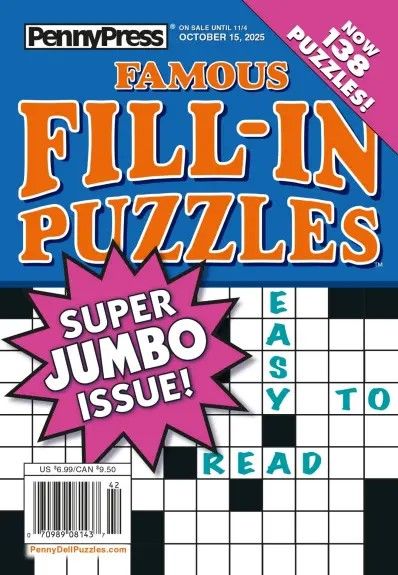 PennyPress Famous Fill-In Puzzles October 2025