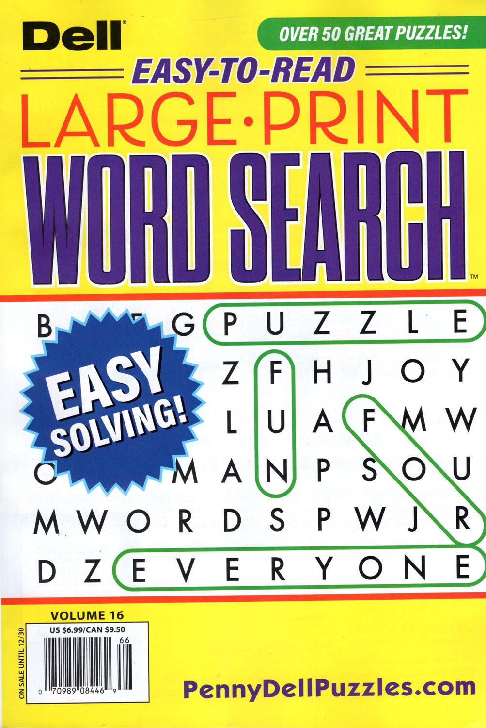 Dell Easy to Read Large Print Word Search (16) Puzzles December 2025