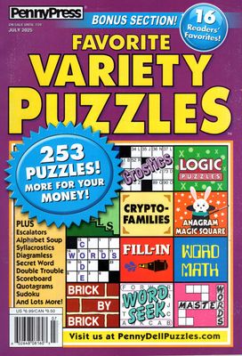 Penny Press Favorite Variety Puzzles July 2025