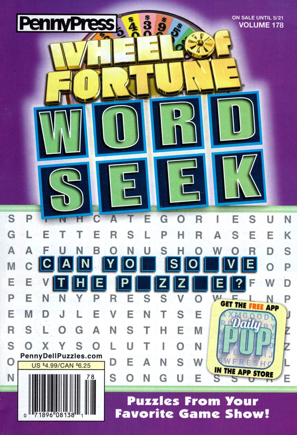 Wheel of Fortune Word Seek (178) May 2024