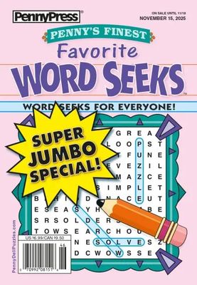 Penny’s Finest Favorite Word Seeks Puzzle Book November 2025