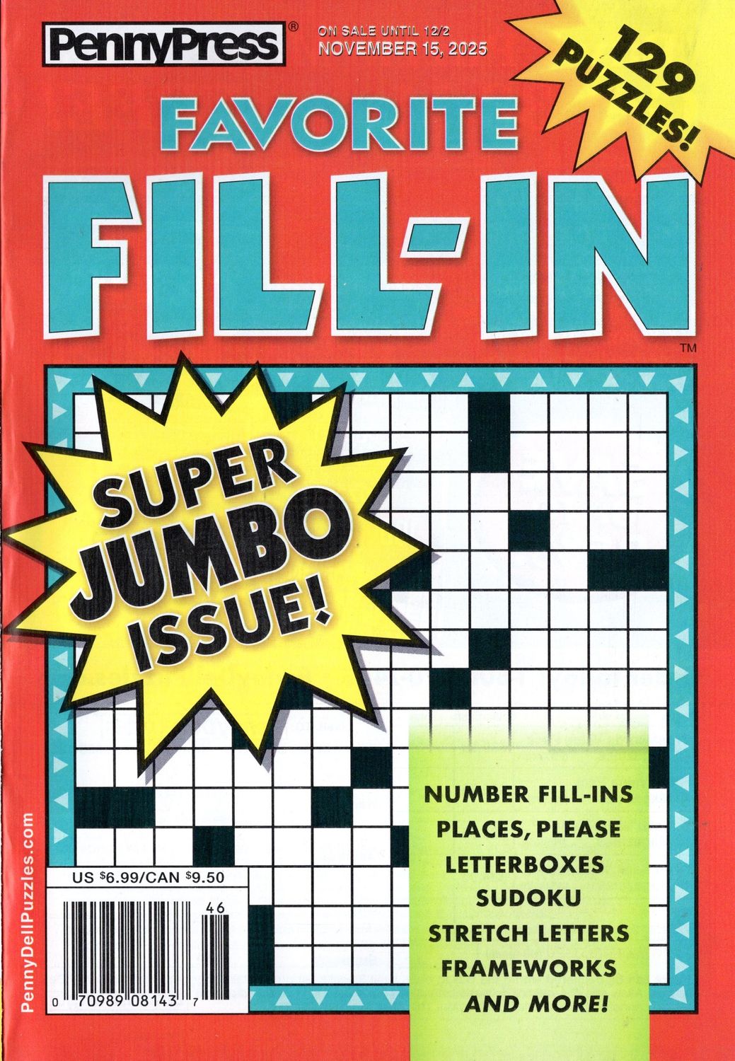 Favorite Fill-In Puzzles November 2025