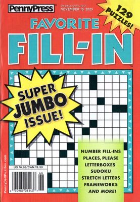 Favorite Fill-In Puzzles November 2025