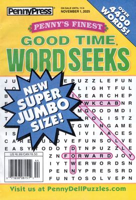 Penny’s Finest Good Time Word Seeks November 2025
