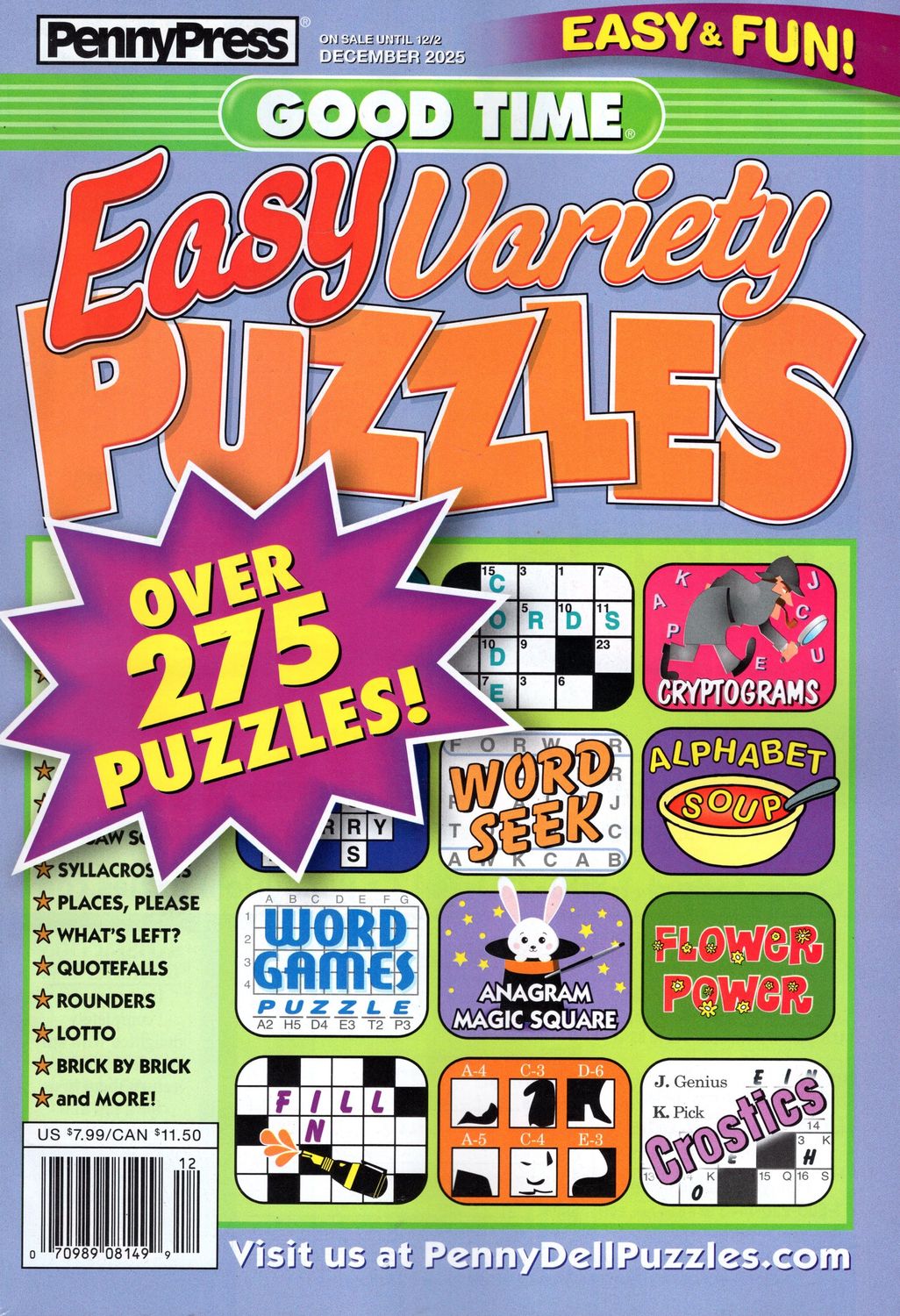 Puzzle Book Store | Good Time Easy Variety Puzzles December 2025