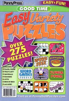 Puzzle Book Store | Good Time Easy Variety Puzzles December 2025