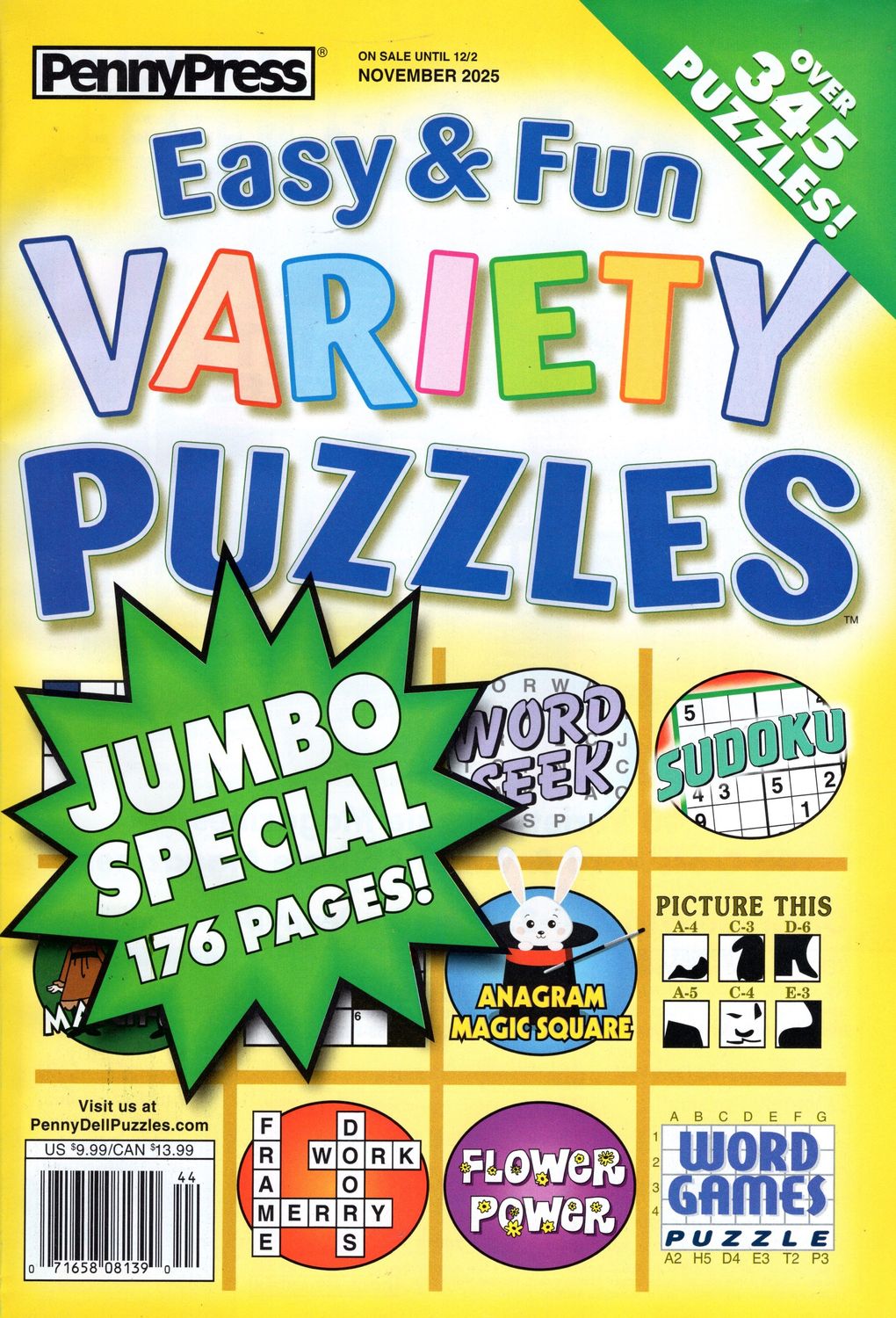 Puzzle Book Store | Easy &amp; Fun Variety Puzzles November 2025