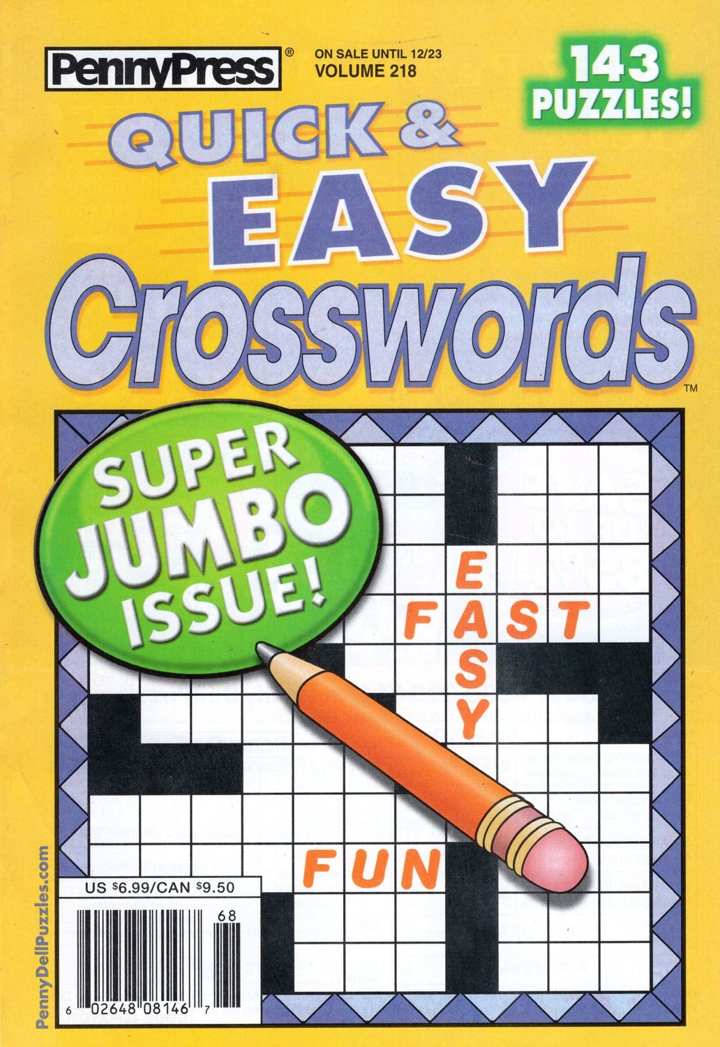 PennyPress Quick &amp; Easy Crosswords December 2025 (218)