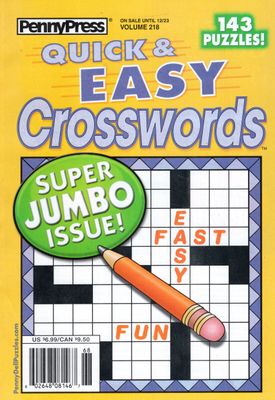 PennyPress Quick &amp; Easy Crosswords December 2025 (218)