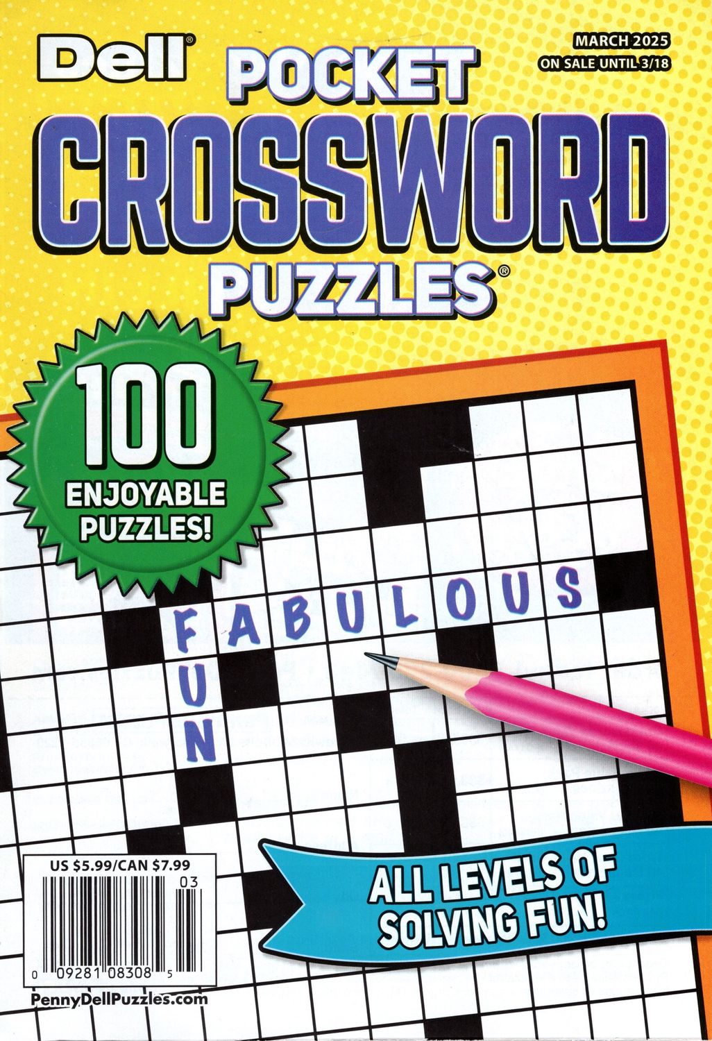 Puzzle Book Store | Dell Pocket Crossword Puzzles March 2025