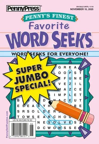 Penny’s Finest Favorite Word Seeks Puzzle Book November 2025