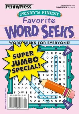 Penny’s Finest Favorite Word Seeks Puzzle Book November 2025