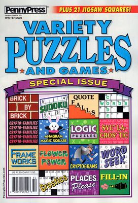 Variety Puzzles and Games Special Issue Winter 2025 | Puzzle Book Store