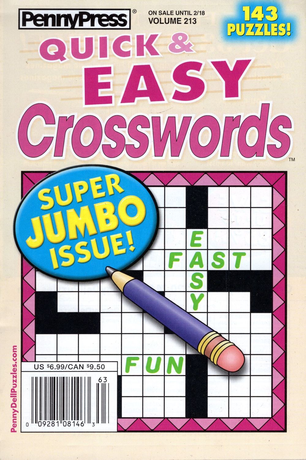 PennyPress Quick &amp; Easy Crosswords February 2025 (213)