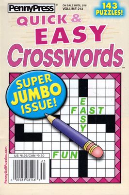 PennyPress Quick &amp; Easy Crosswords February 2025 (213)