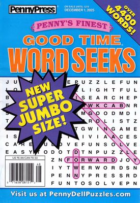 Penny’s Finest Good Time Word Seeks December 2025