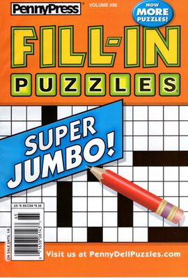 PennyPress Fill-In Puzzle January 2026 (495).  Your task is to fit all the words into the puzzle grid, like a jigsaw puzzle