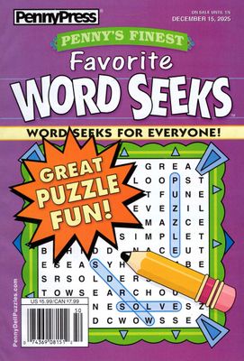 Penny’s Finest Favorite Word Seeks Puzzle Book December 2025