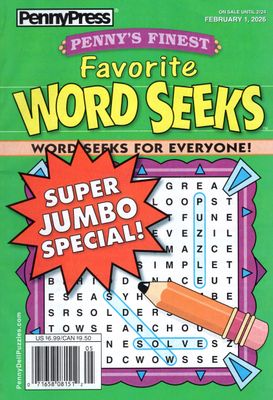 Penny’s Finest Favorite Word Seeks Puzzle Book February 2026