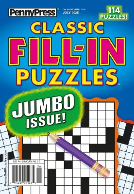 PennyPress Classic Fill-In Puzzles July 2025