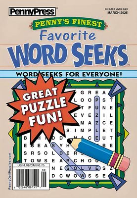 Penny’s Finest Favorite Word Seeks Puzzle Book March 2025 - puzzle book store