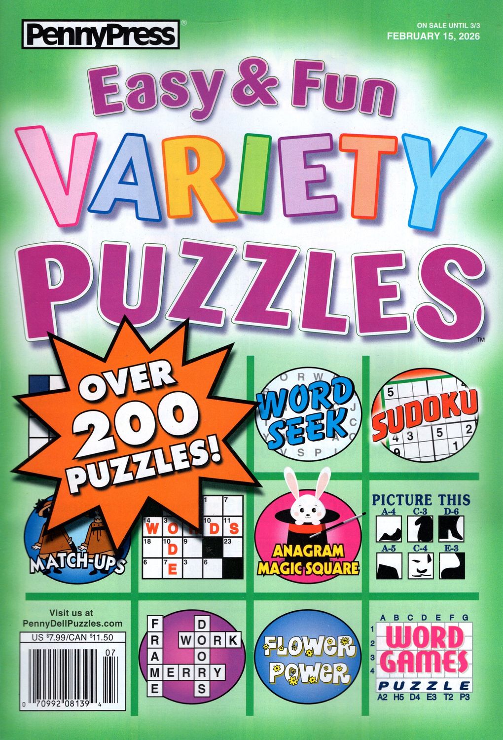 Easy &amp; Fun Variety Puzzles February 2026
