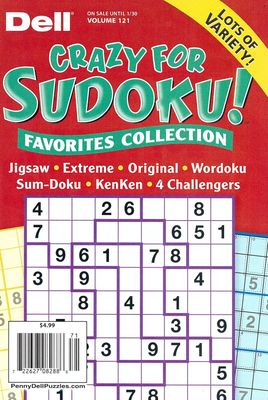 Dell Crazy for Sudoku! Favorites Collection 121 Feb 2024 - Puzzle Book Store