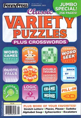 PennyPress Classic Variety Puzzles Plus Crosswords February 2023