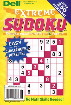 Extreme Sudoku Puzzles | Dell Extreme Sudoku #96
