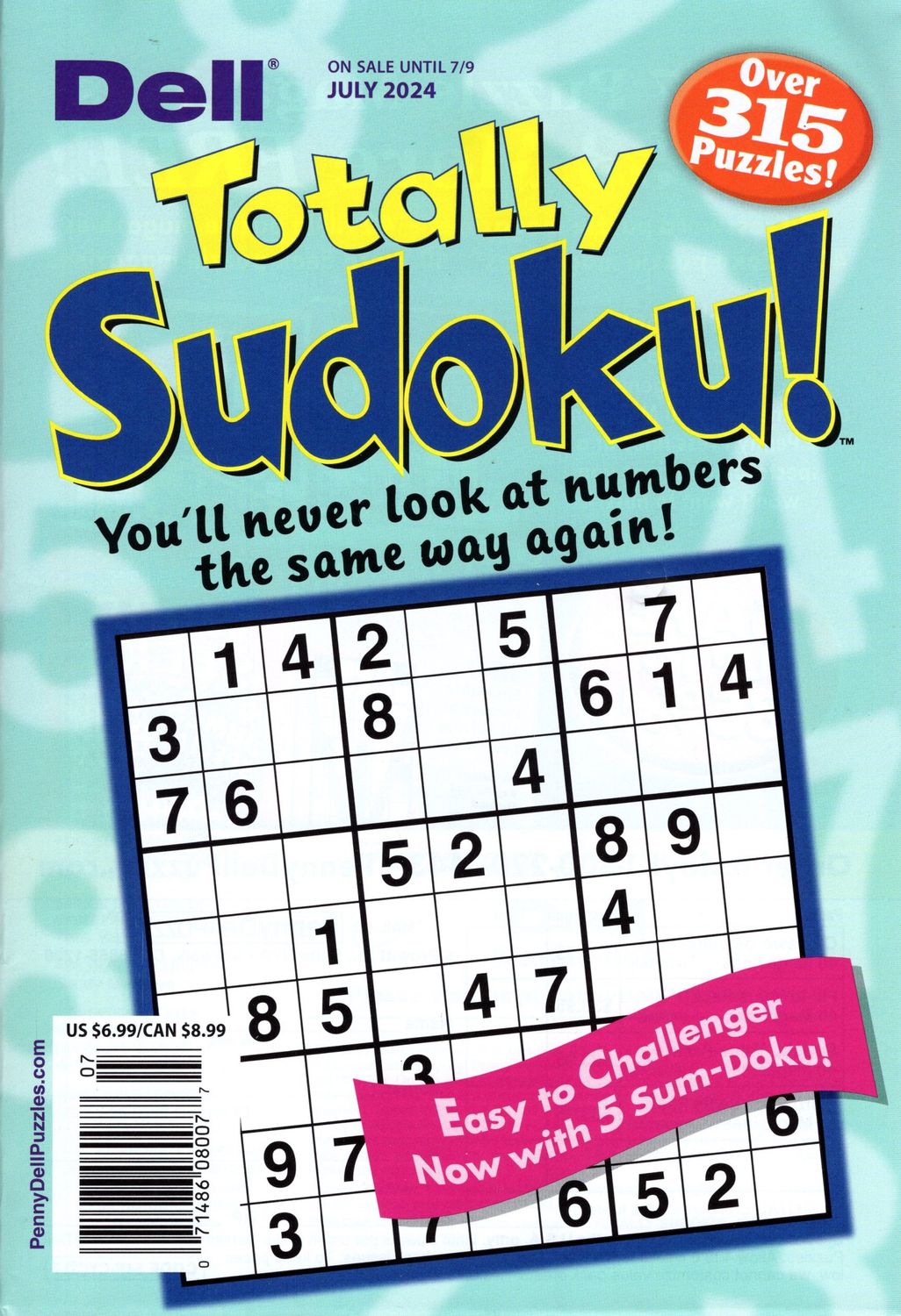 Sudoku Puzzle Books | Dell Totally Sudoku! July 2024