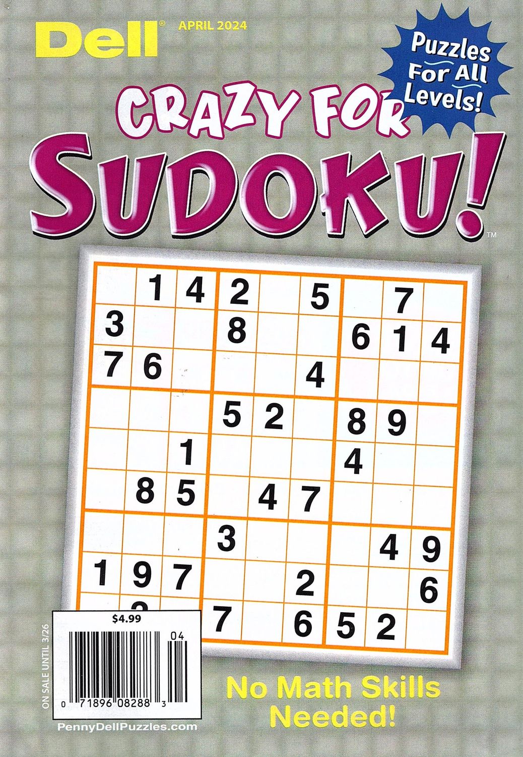 Sudoku Puzzles Books - Dell Crazy for Sudoku! April 2024