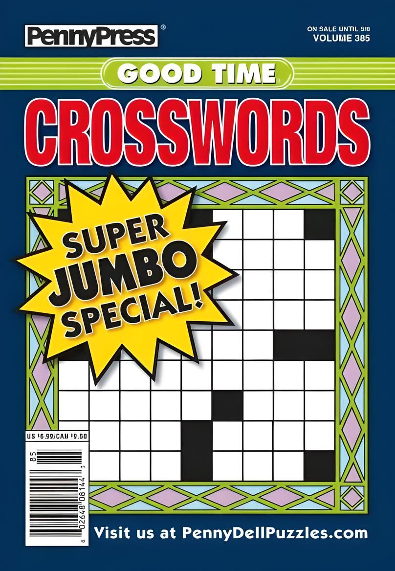 PennyPress Good Time Crosswords Puzzle Book May 2025 _ crosswords, ranging from easy to challenging, including themed puzzles like Movies &amp; Television