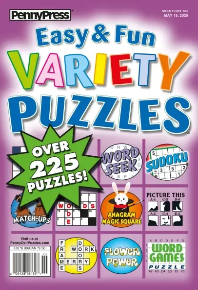 Easy &amp; Fun Variety Puzzles May 2025