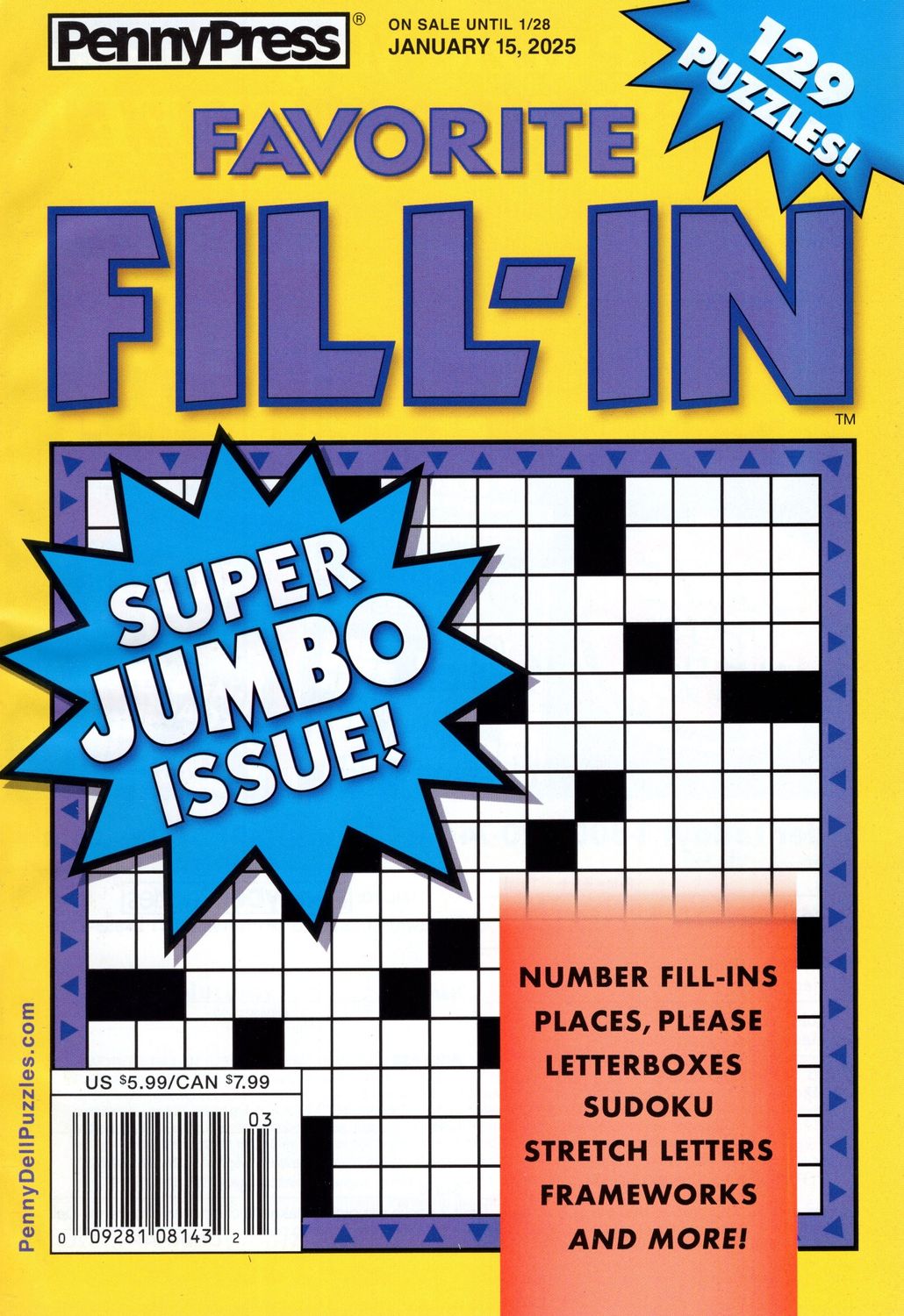 Favorite Fill-In Puzzles January 2025