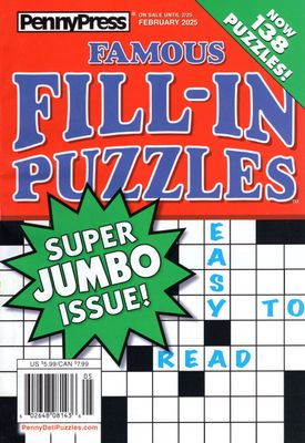 PennyPress Famous Fill-In Puzzles Famous 2025