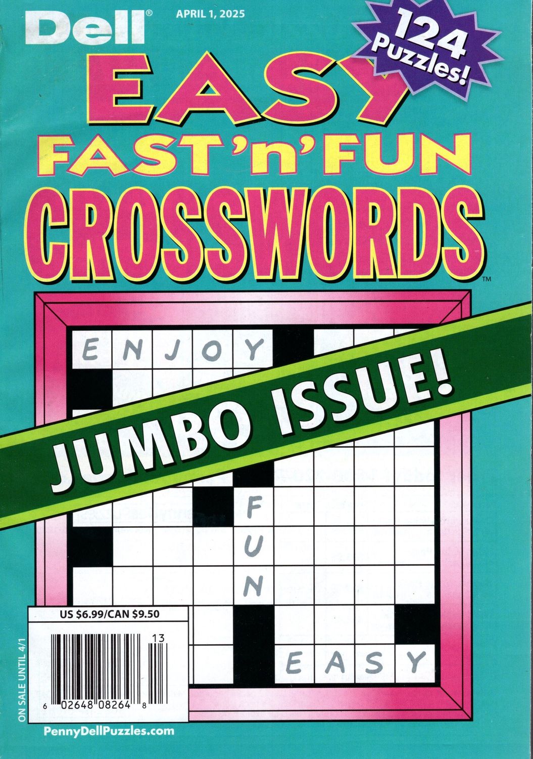Easy Fast 'n' Fun Crosswords Puzzle Books April 2025