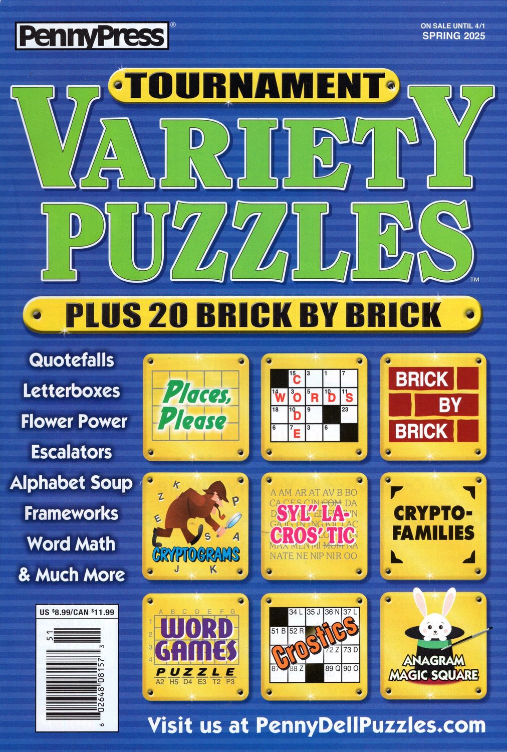 PennyPress Tournament Variety Puzzles Spring 2025