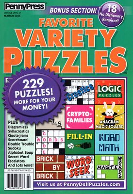 Penny Press Favorite Variety Puzzles March 2025