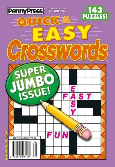 PennyPress Quick &amp; Easy Crosswords August 2025 (216)